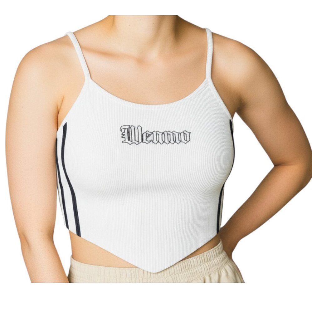 Venmo or Wenmo Pink and White Ribbed Crop Top NWT - Size XS